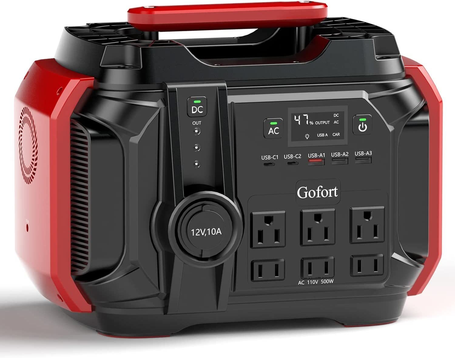 GOFORT Portable Power Station 540Wh/500W(Peak 1000W) 6 x AC 110V Outlets PD 60W Portable Solar Generator CPAP Battery Power Outage Supplies Emergency GOFORT Portable Power Station 540Wh/500W(Peak 1000W) 6 x AC 110V Outlets PD 60W Portable Solar Generator CPAP Battery Power Outage Supplies Emergency