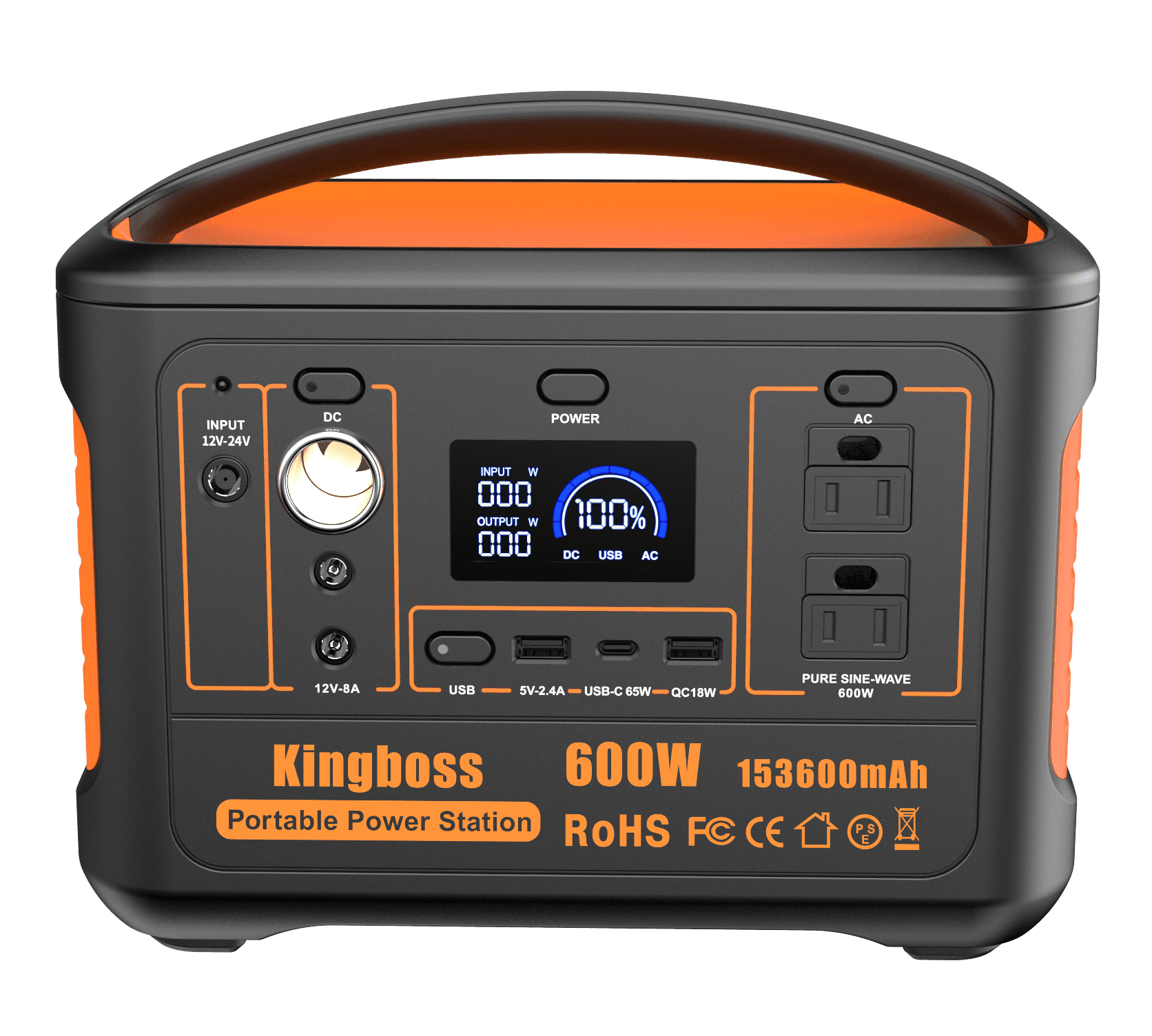 Portable Power Station 568Wh/600W Wireless Charger 15W PD Output 65W Type-C/QC 3.0/AC Outlets Solar Generator CPAP Battery Power Emergency Backup Powe Portable Power Station 568Wh/600W Wireless Charger 15W PD Output 65W Type-C/QC 3.0/AC Outlets Solar Generator CPAP Battery Power Emergency Backup Powe